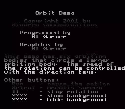 jeu Orbit Demo by Bt Garner